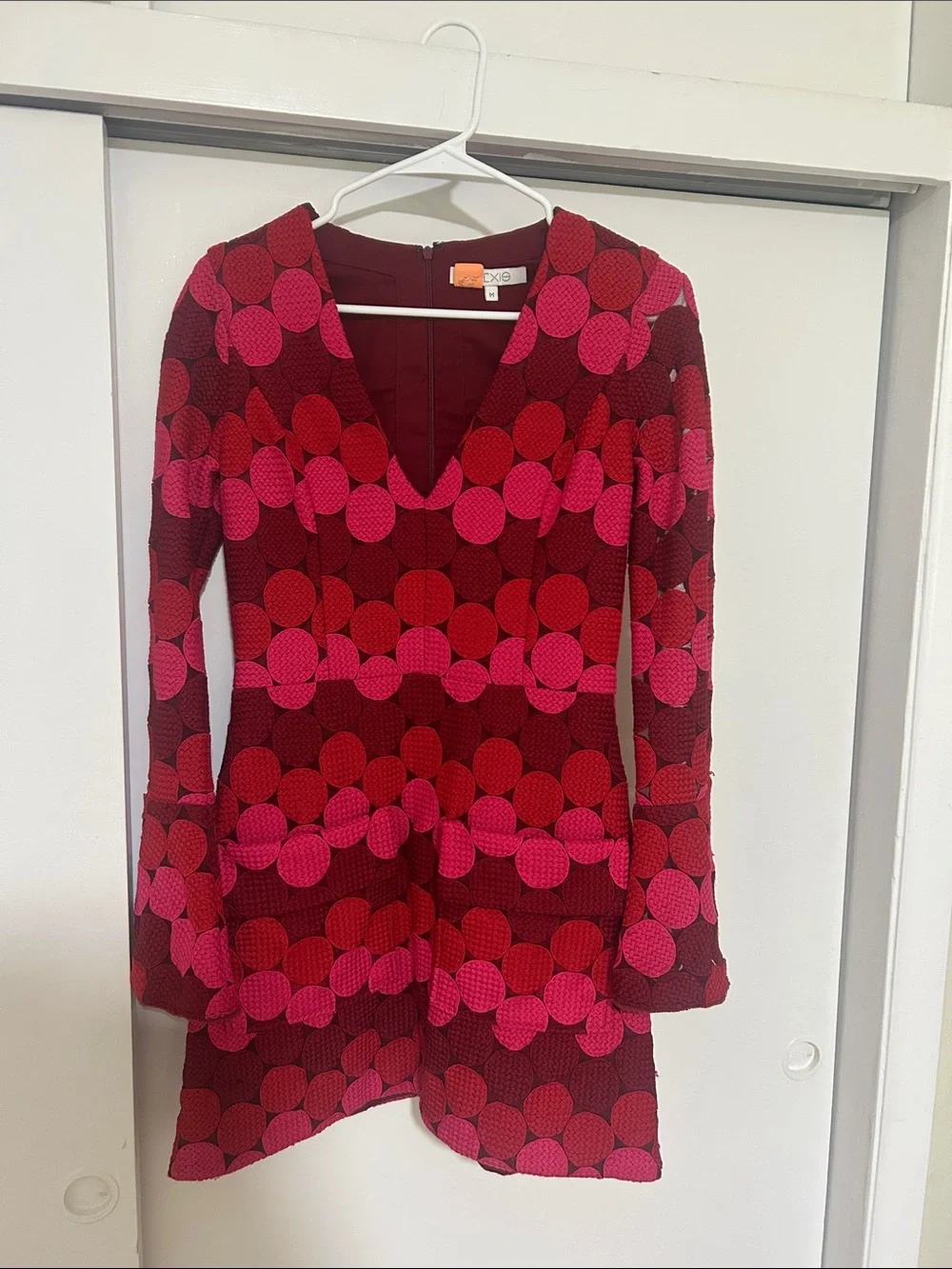 Alexis Red and Hot Pink Polka Dot Mini Dress - Picture 1 of 3